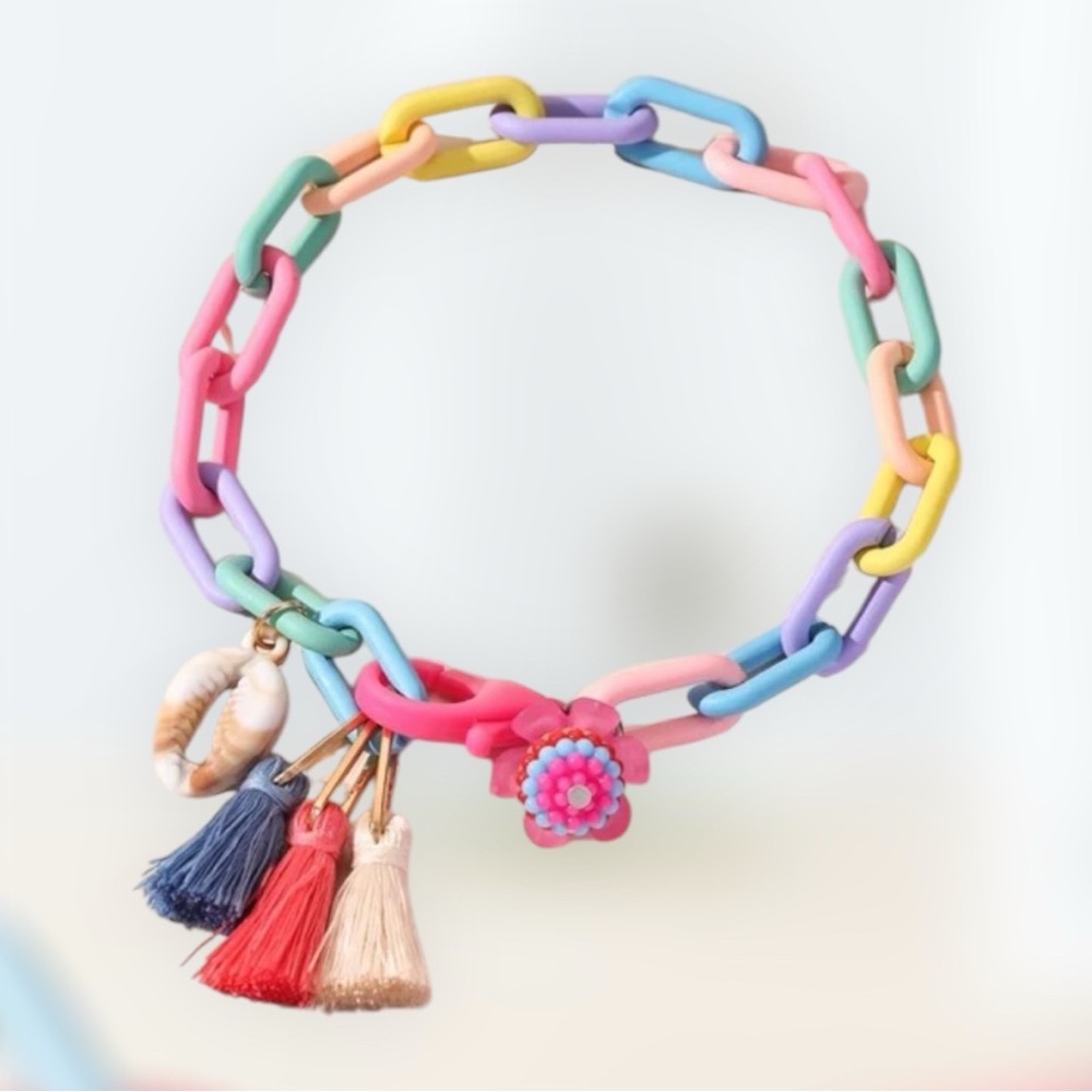 Colorful Chain Anklet with Tassels